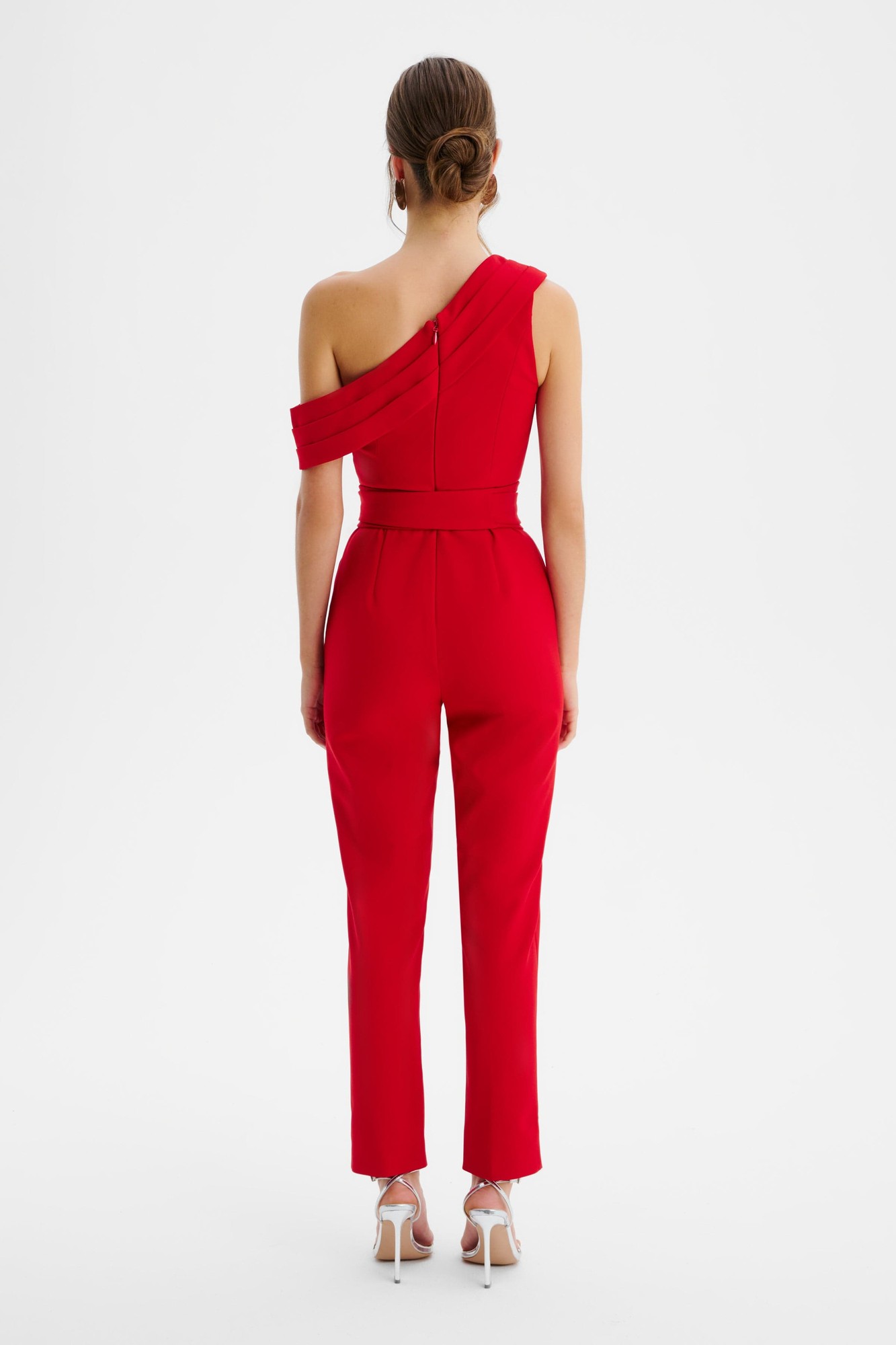 Lavish Alice SOFIE Off Shoulder Pleated Obi Belted Jumpsuit in Red XXL UK18 - image 4