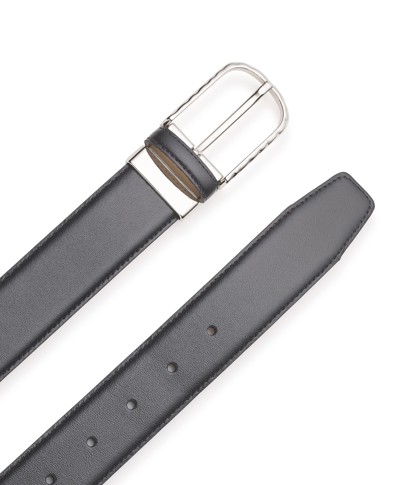 Savile Row Company Men's Black Leather Belt - Size: 40" - Savile Row Company
