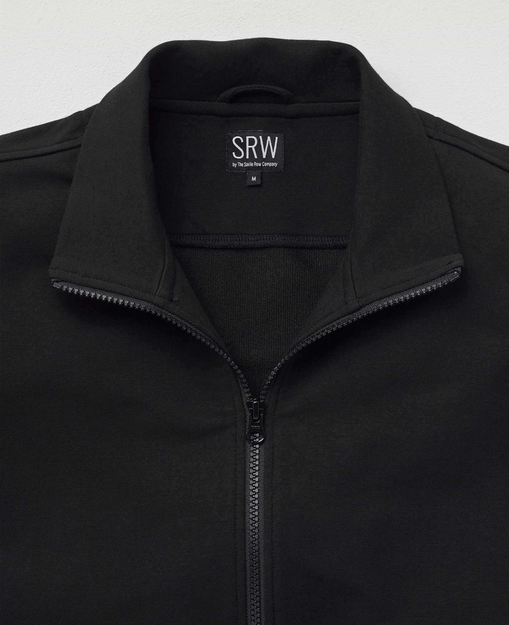 Men's Black Stretch Cotton Blend Zip-Up Sweatshirt [RTC] - Size: Small - Savile Row Company - image 4