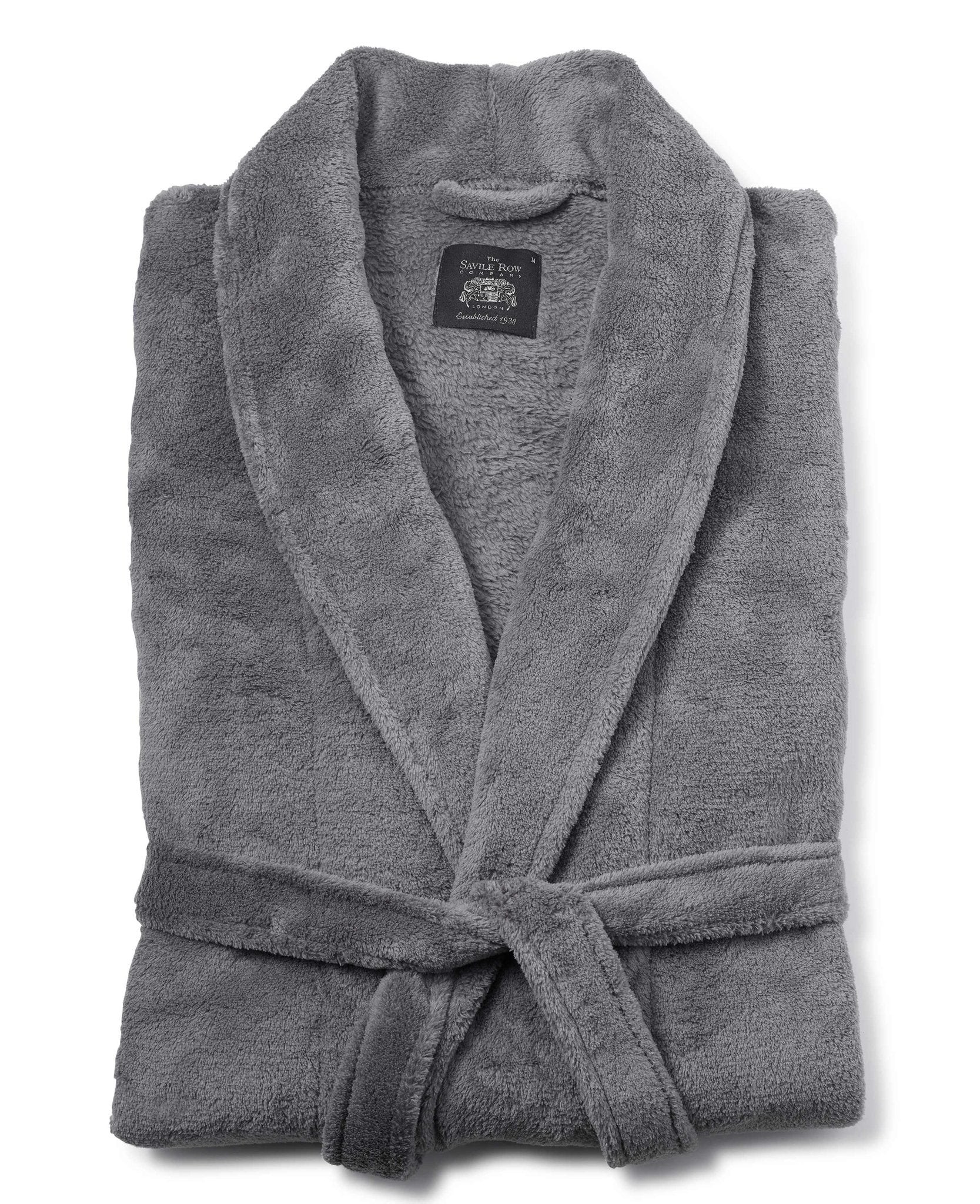 Men's Grey Fleece Dressing Gown - Size: XL - Savile Row Company - image 4
