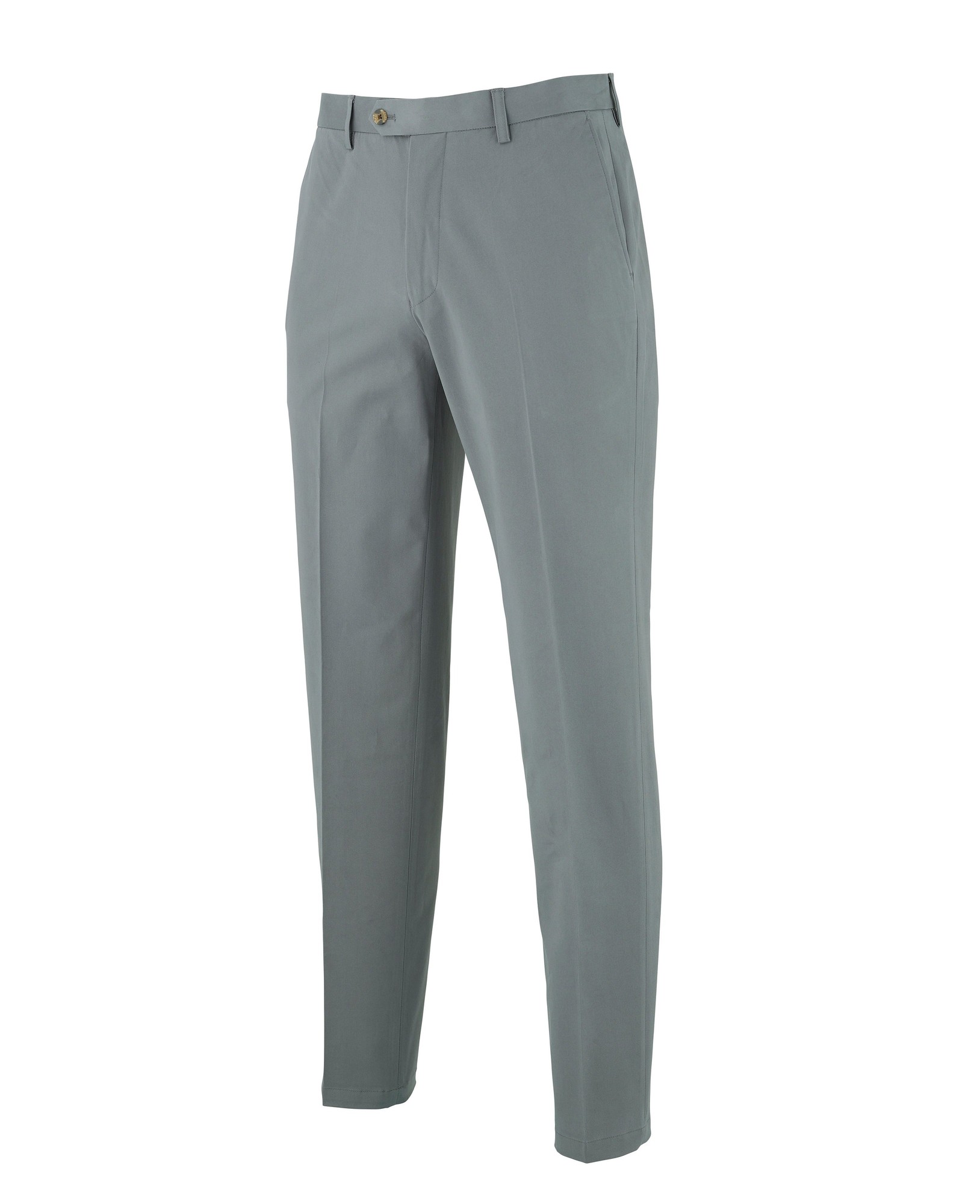 Men's Grey Stretch Cotton Classic Fit Flat Front Chinos - Size: 36" x 34" - Savile Row Company - image 3