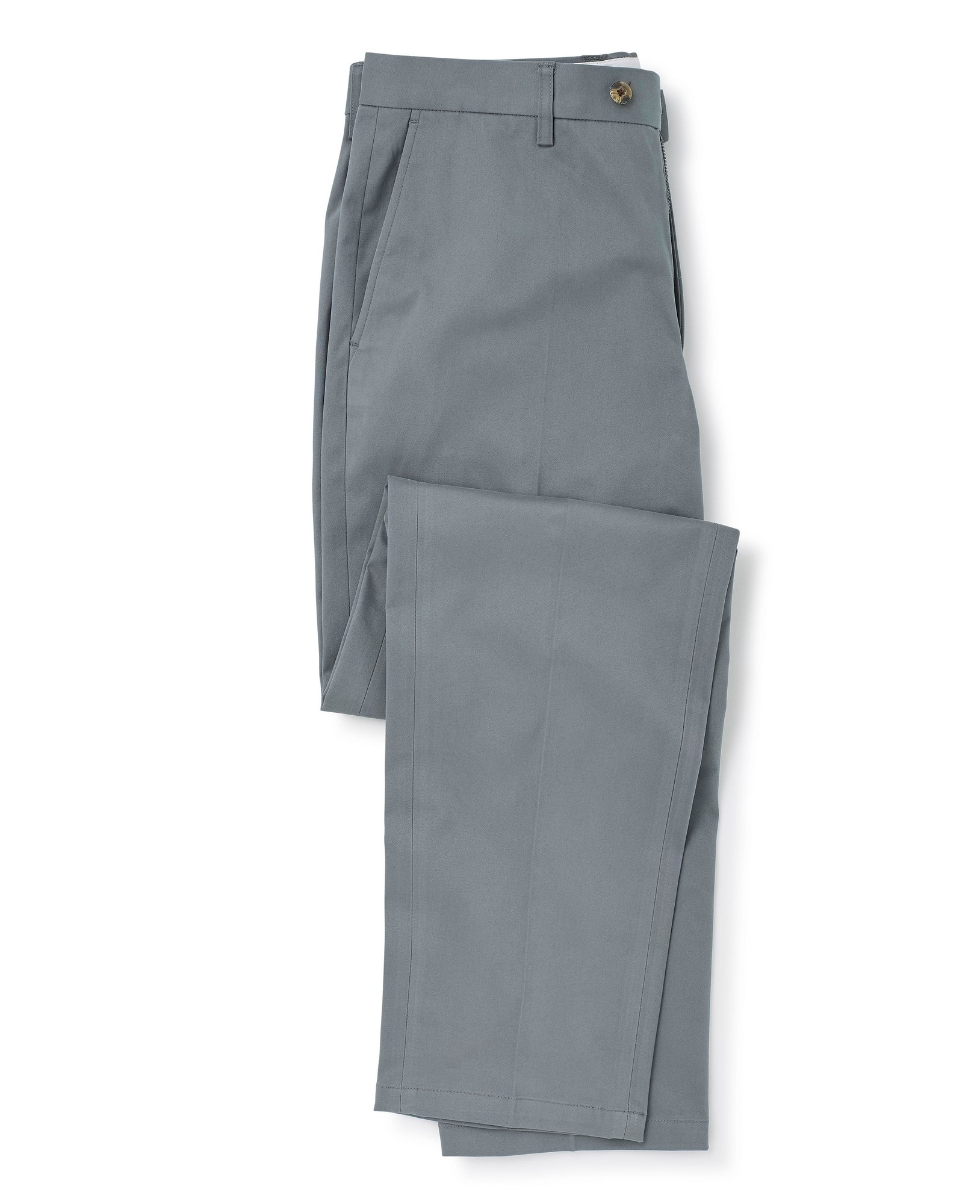 Men's Grey Stretch Cotton Classic Fit Flat Front Chinos - Size: 36" x 34" - Savile Row Company - image 4