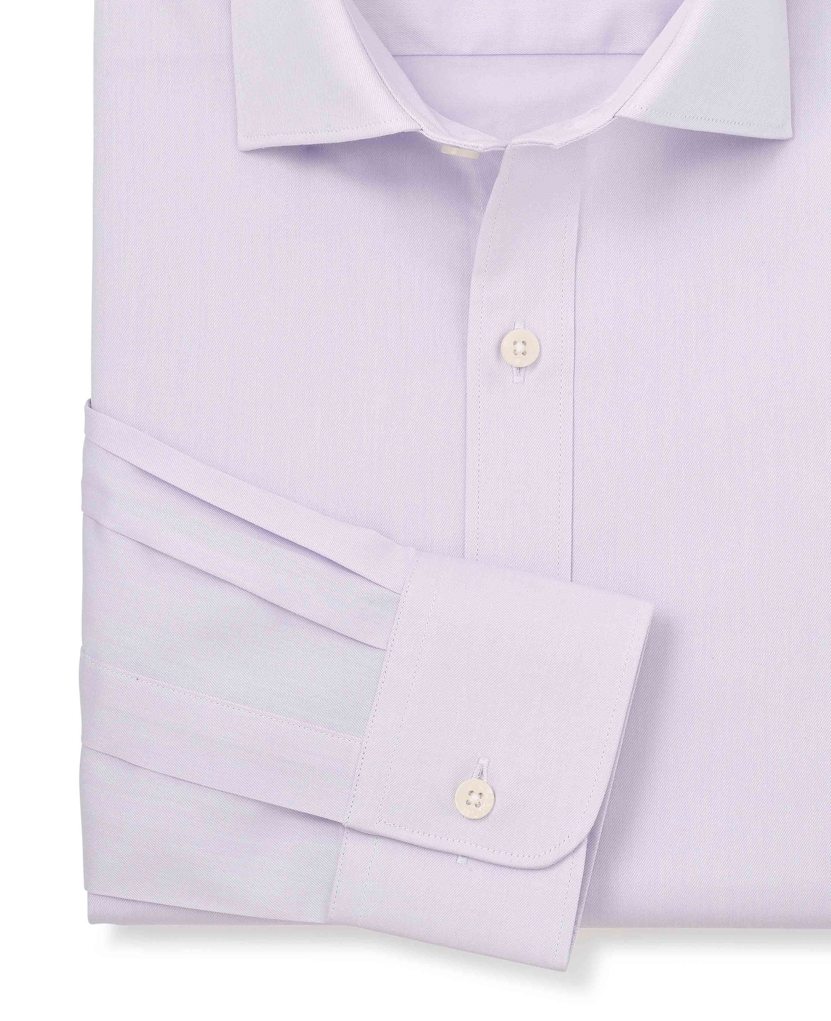Men's Lilac Cotton Twill Slim Fit Formal Shirt - Single Cuff - Size: 16.5" x Extra Long - 37" - Savile Row Company - image 5