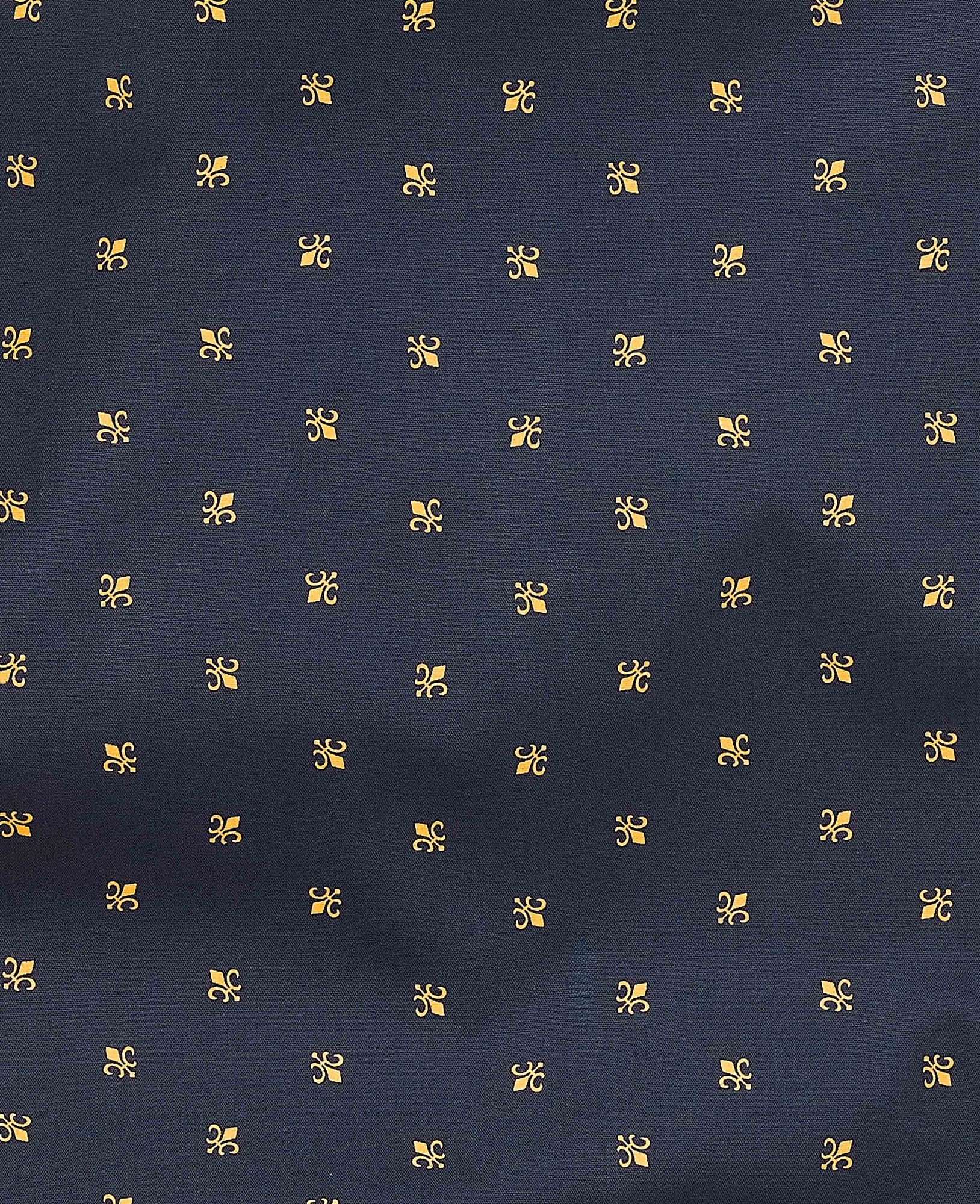Men's Navy Cotton Fleur De Lys Lounge Pants - Size: Large - Savile Row Company - image 5