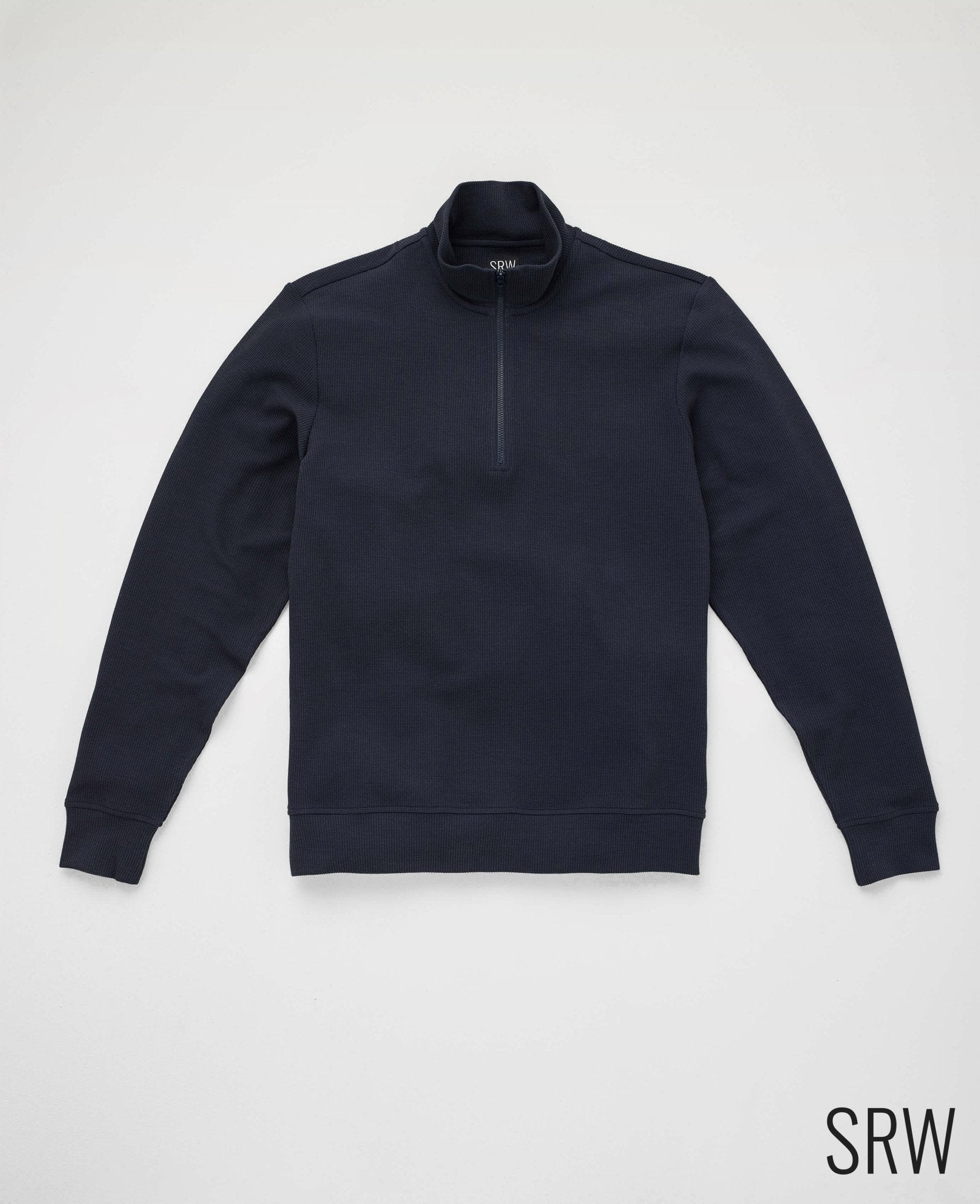 Men's Navy Half-Zip Waffle Sweatshirt [RTC] - Size: Small - Savile Row Company - image 4