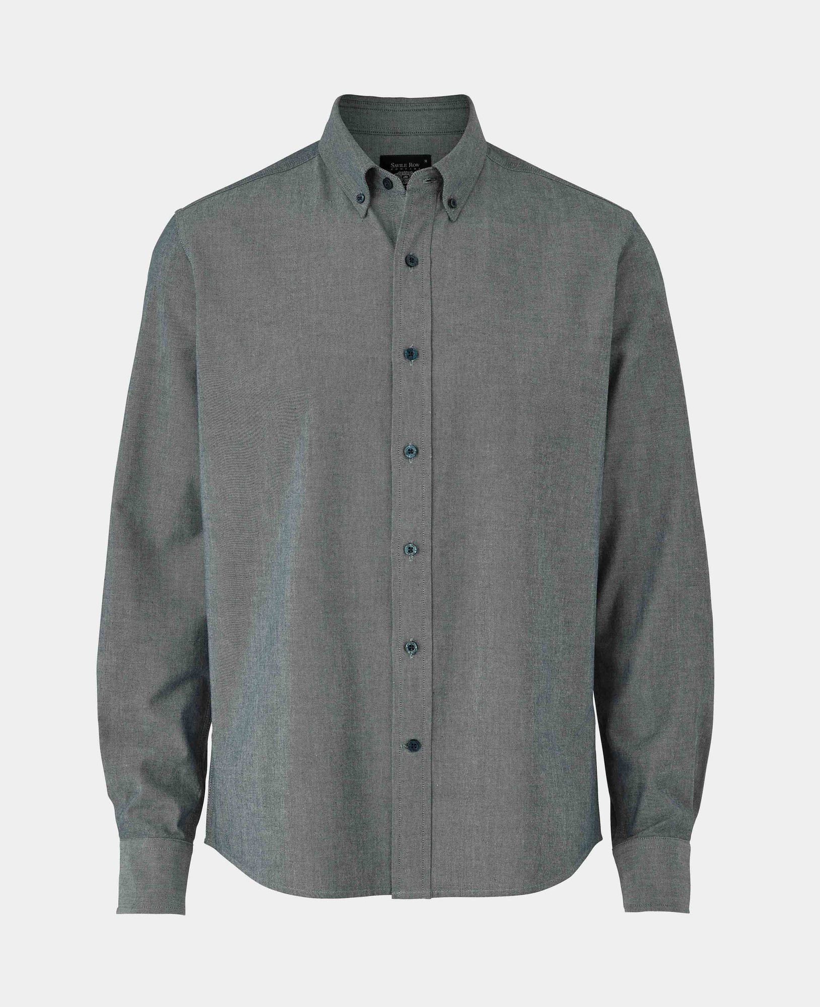 Men's Navy Slim Fit Chambray Oxford Shirt - Size: Medium x Extra Long - 36.5" - Savile Row Company - image 4