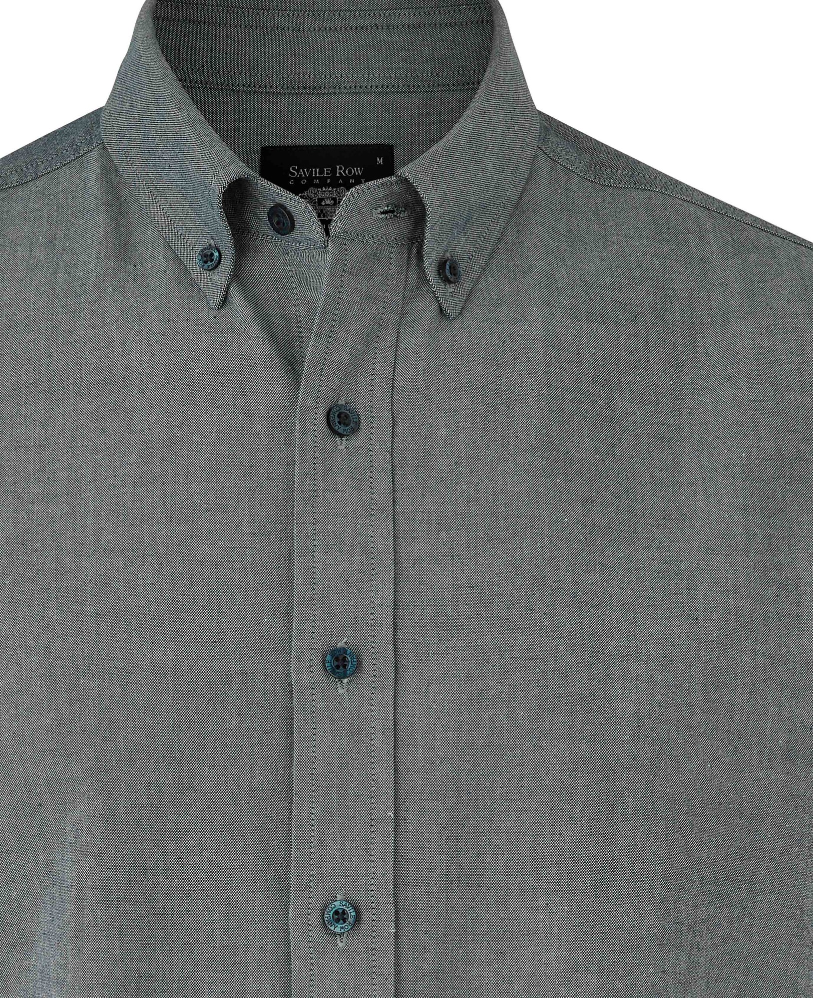 Men's Navy Slim Fit Chambray Oxford Shirt - Size: XL x Extra Long - 38.5" - Savile Row Company - image 5