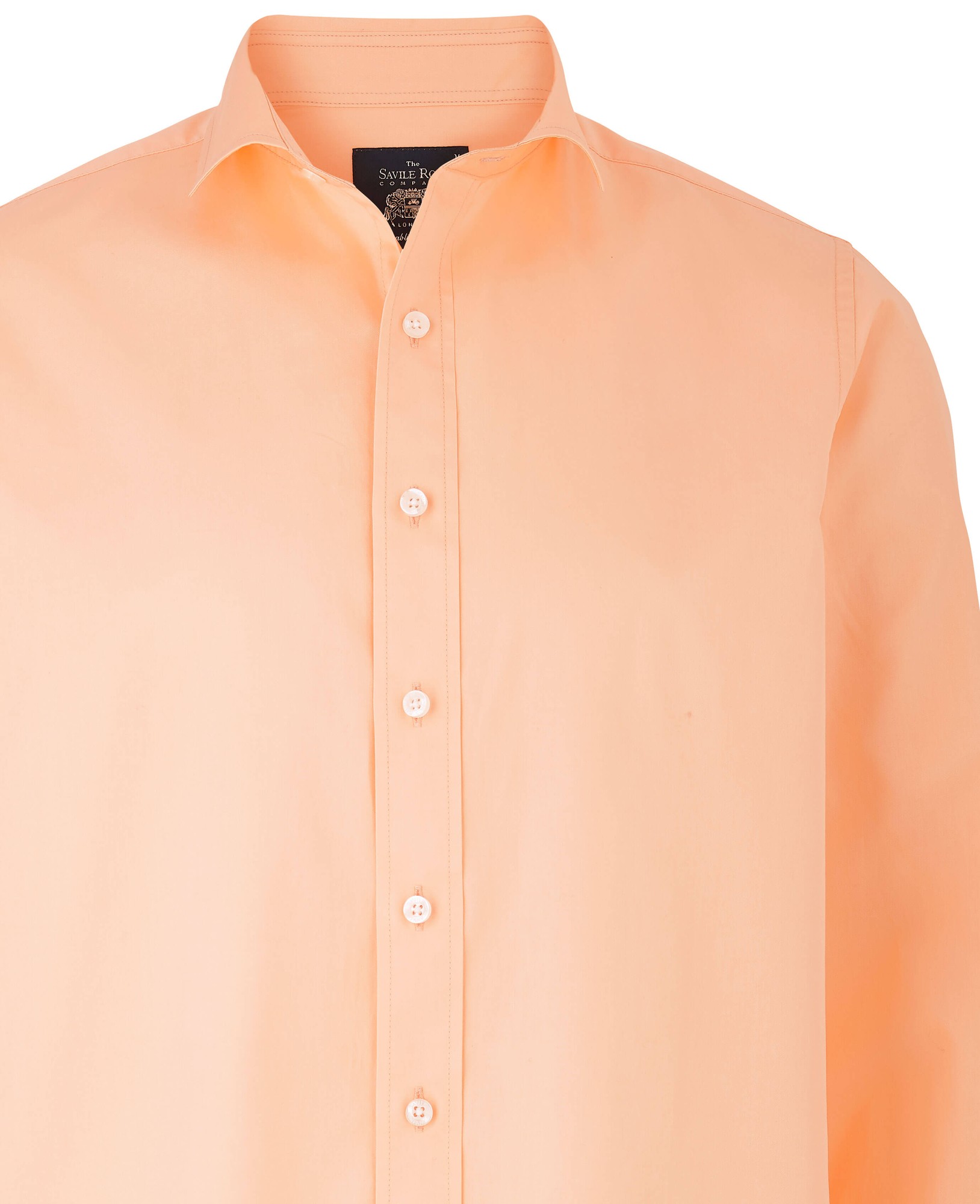 Men's Peach Twill Slim Fit Shirt in Shorter Length [RTC] - Size: Medium x Extra Long - 36.5" - Savile Row Company - image 4