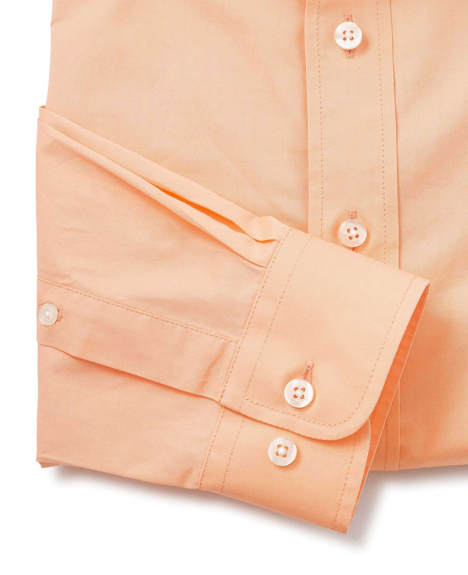 Men's Peach Twill Slim Fit Shirt in Shorter Length [RTC] - Size: Medium x Extra Long - 36.5" - Savile Row Company - image 5