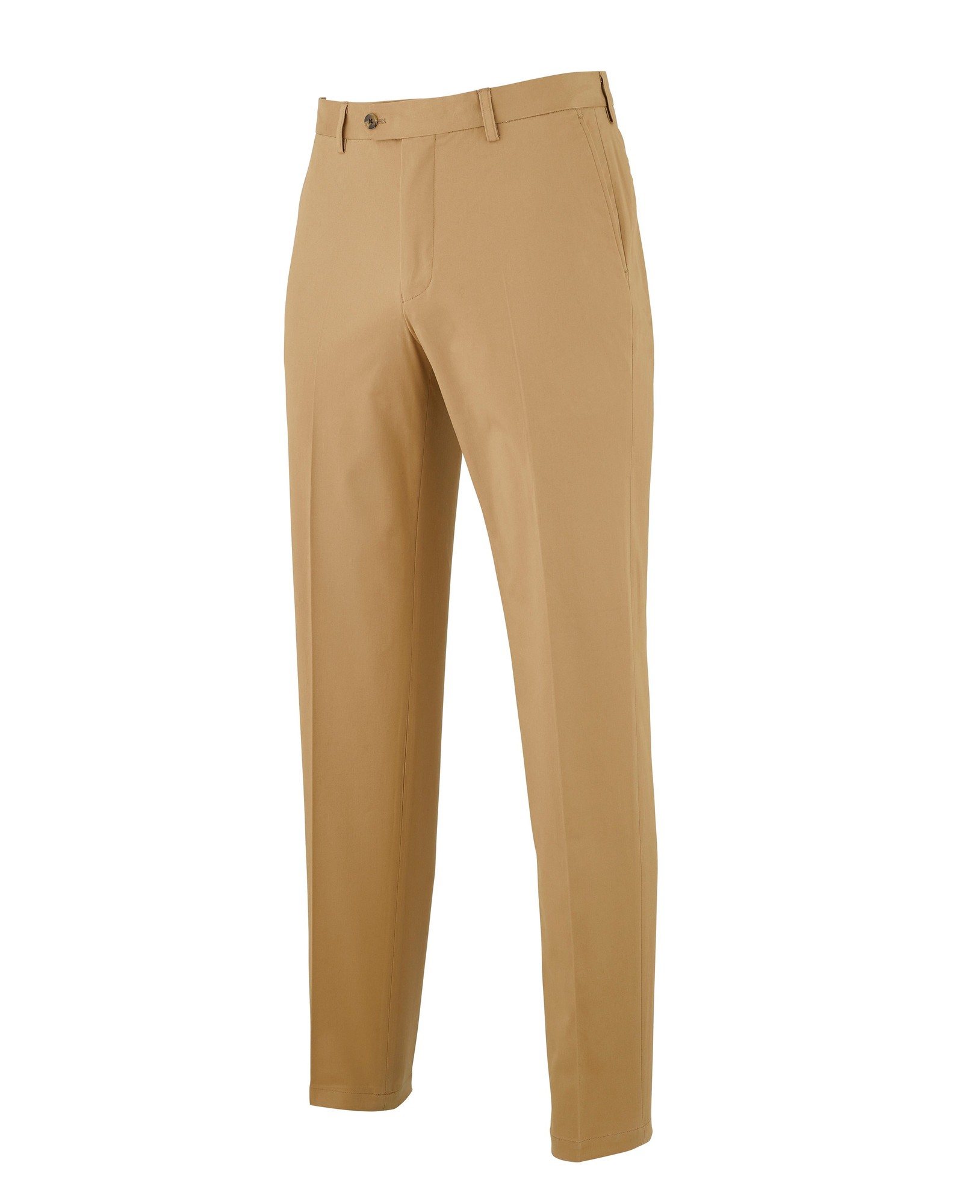 Men's Tan Stretch Cotton Classic Fit Flat Front Chinos - Size: 34" x 30" - Savile Row Company - image 3