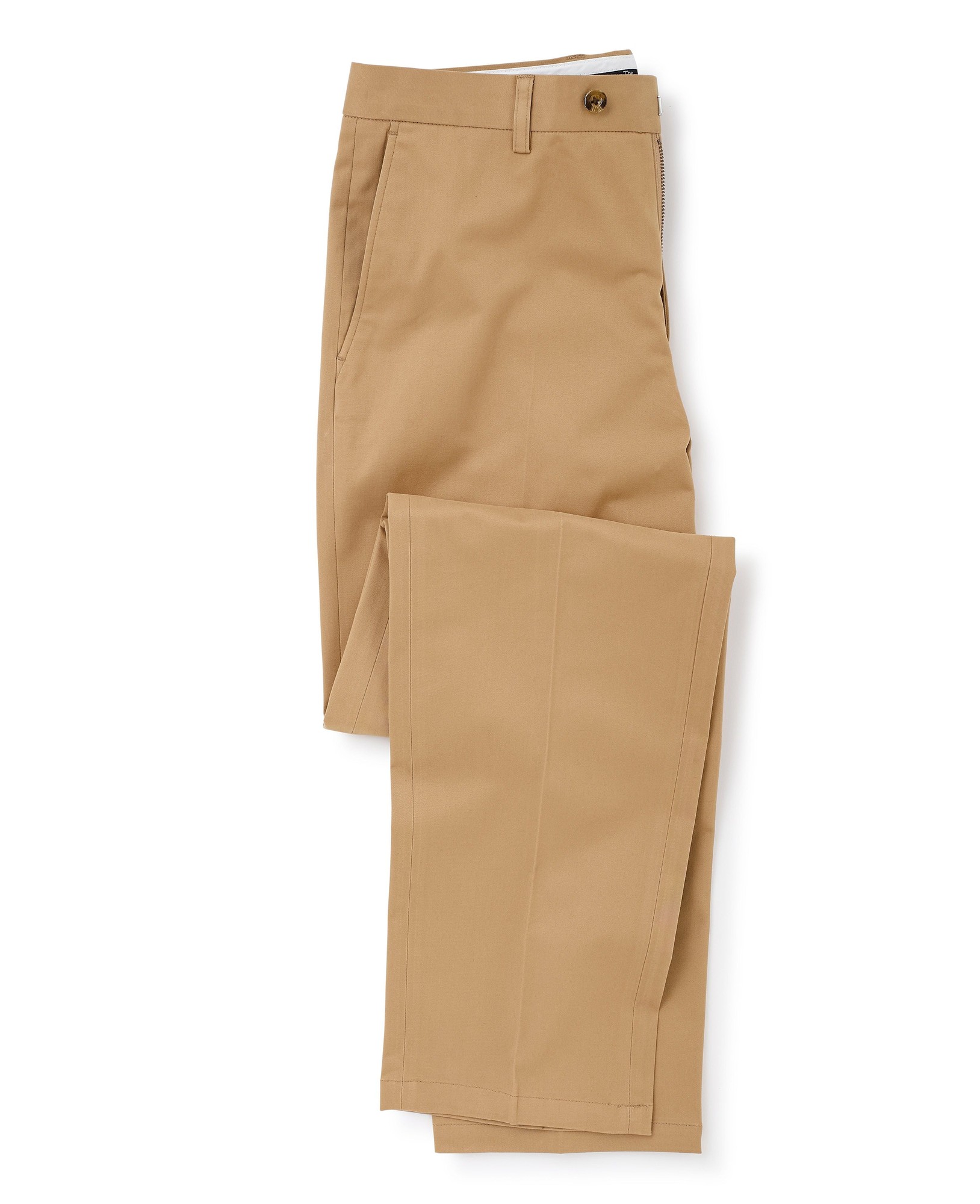 Men's Tan Stretch Cotton Classic Fit Flat Front Chinos - Size: 34" x 30" - Savile Row Company - image 4