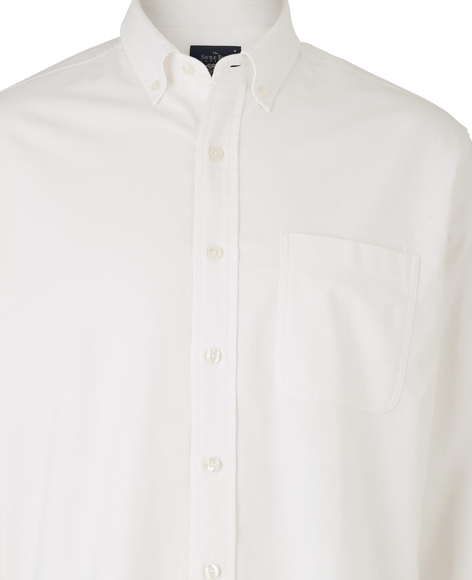 Men's White Classic Fit Oxford Shirt - Size: Large x Extra Long - 37.5" - Savile Row Company - image 4