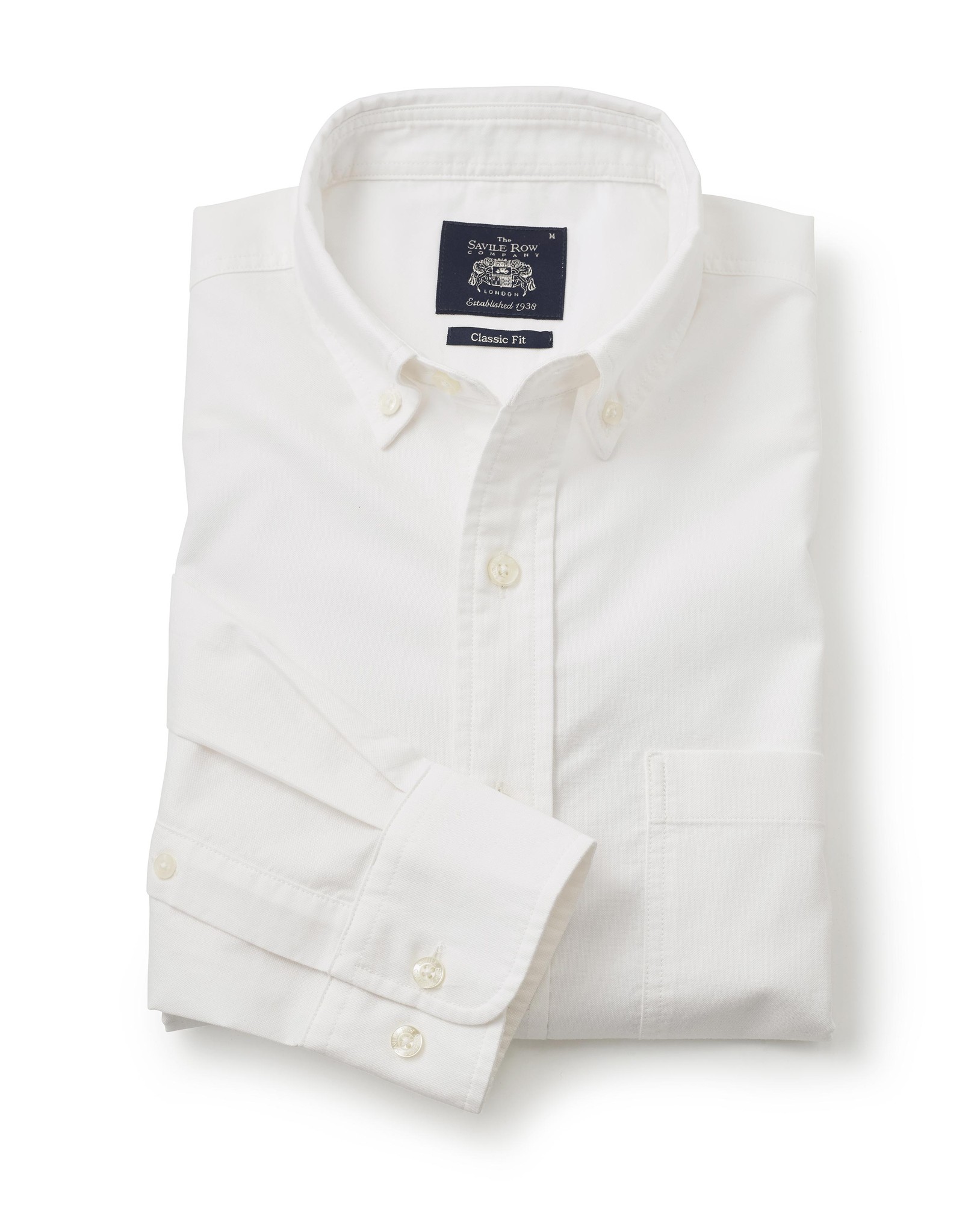 Men's White Classic Fit Oxford Shirt - Size: XL x Extra Long - 38.5" - Savile Row Company - image 2