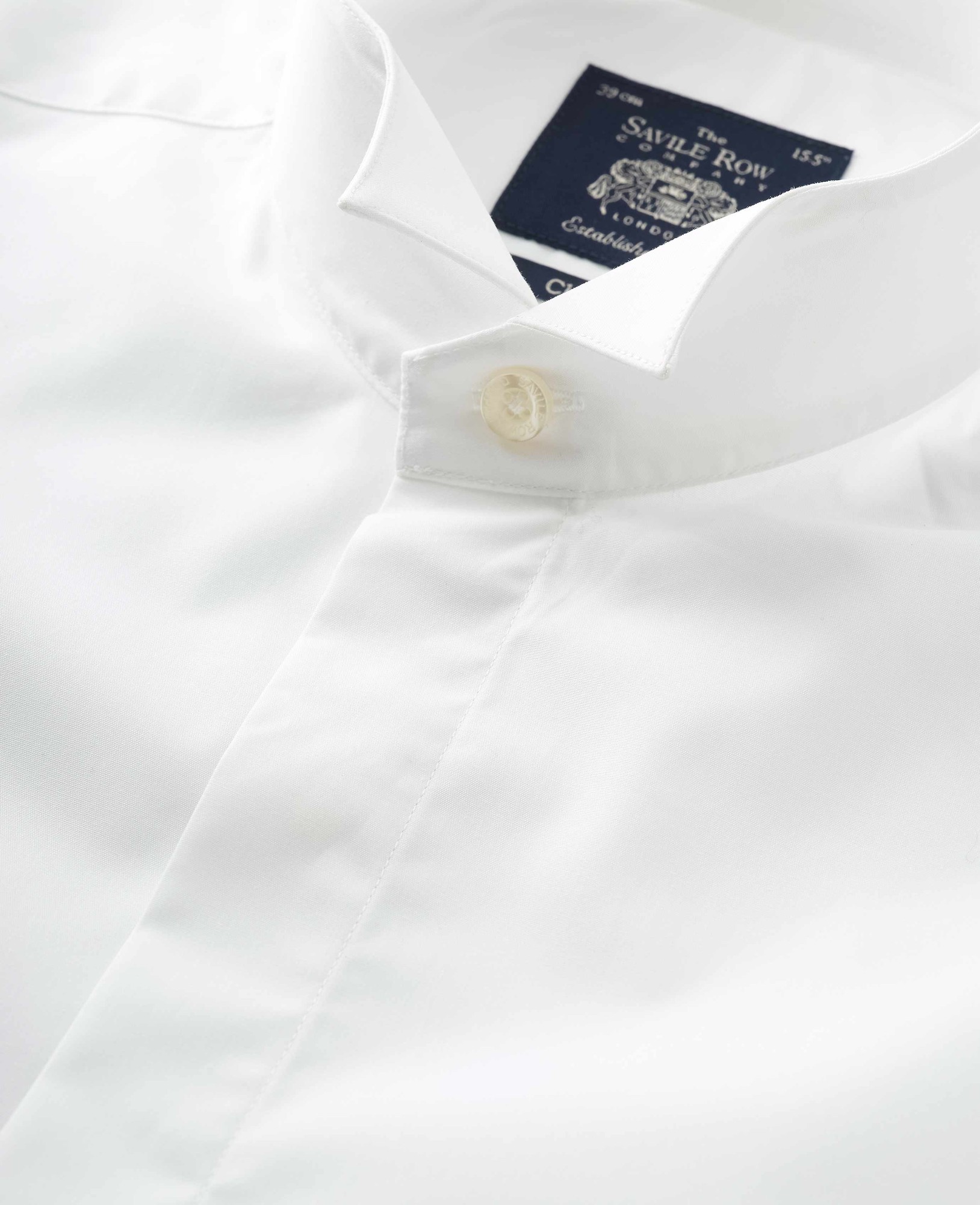 Men's White Classic Fit Wing Collar Formal Shirt - Double Cuff - Size: 18" x Extra Long - 38.5" - Savile Row Company - image 4