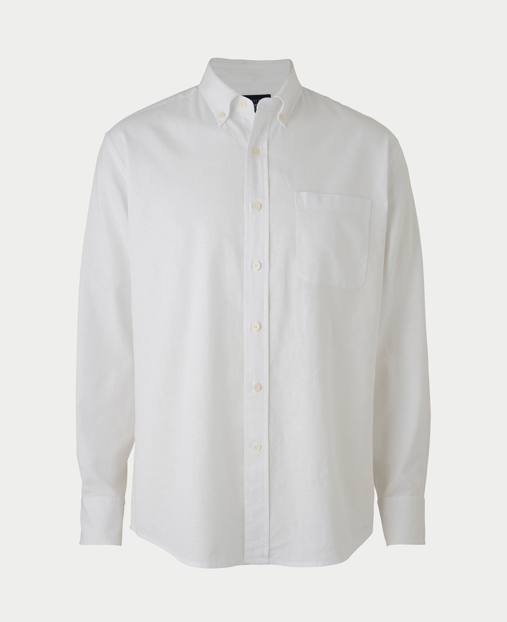 Men's White Linen-Blend Classic Fit Casual Shirt - Size: Large x Extra Long - 37.5" - Savile Row Company - image 4