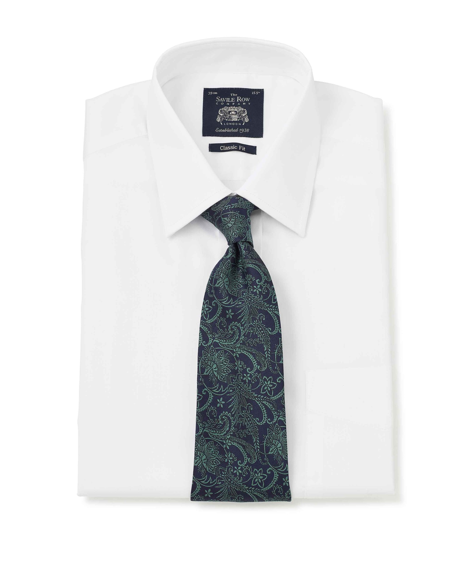 Men's White Twill Classic Fit Shirt - Single or Double Cuff - Size: 15" x Extra Long - 36" - Savile Row Company - image 3