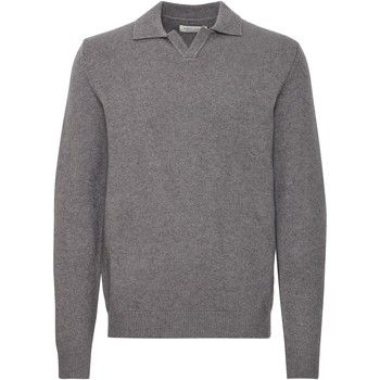 Gray mesh polo shirt with a classic collar, long sleeves, and a relaxed fit, designed for casual wear by Casual Friday.
