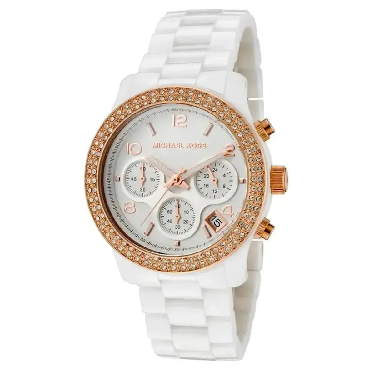 Michael Kors Blair MK5269 Women's Chronograph Watch – 39mm White Dial White Ceramic Bracelet - image 2