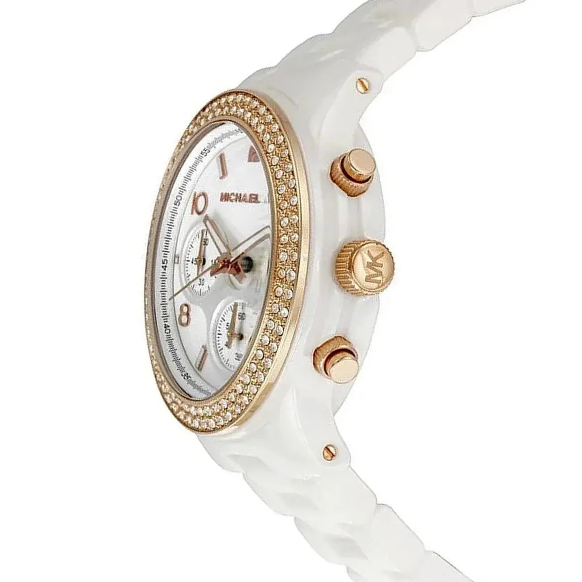 Michael Kors Blair MK5269 Women's Chronograph Watch – 39mm White Dial White Ceramic Bracelet - image 4