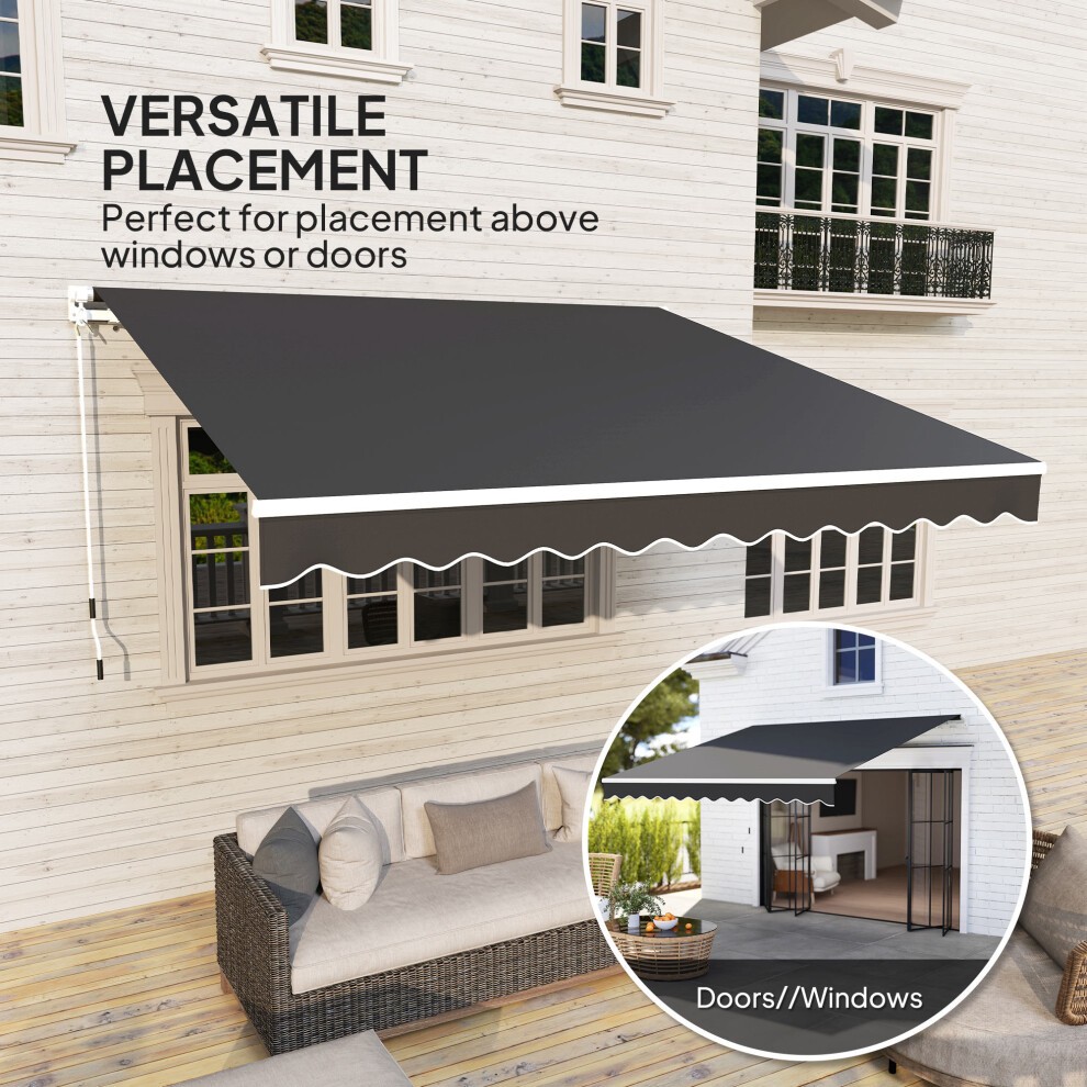 Outsunny Black Retractable Awning with Crank Handle 2.95 x 2.5m - image 4