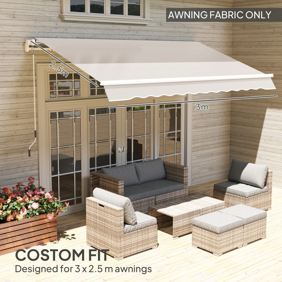 Outsunny Cream White Awning Replacement Canopy 3 x 2.5 m - image 2
