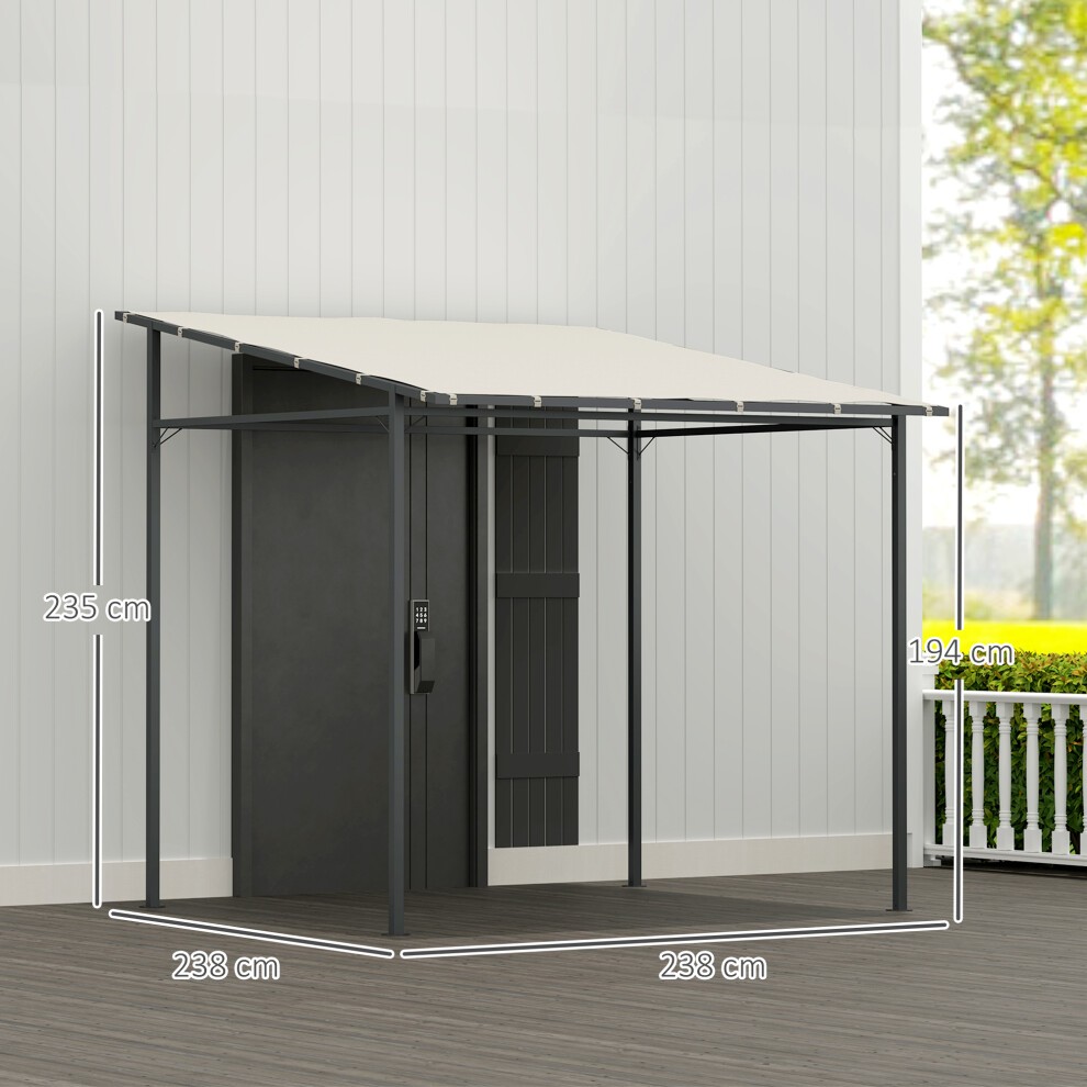 Outsunny Cream White Wall Mounted Pergola Gazebo 2.4 x 2.4m - image 2
