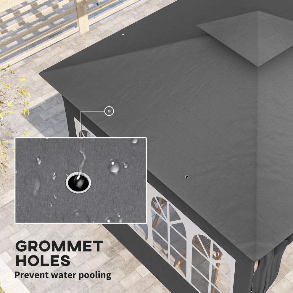 Outsunny Dark Grey 2 Tier Roof Gazebo 3 x 3m - image 5