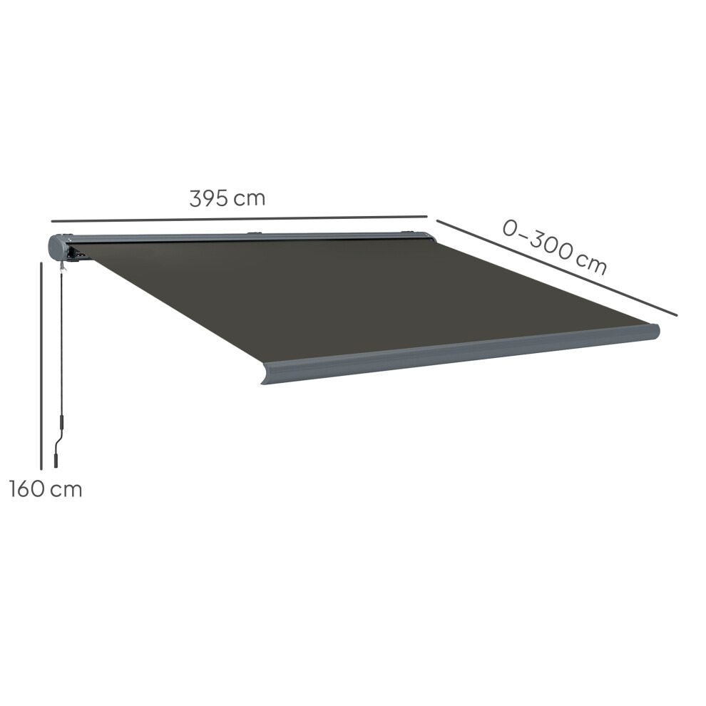 Outsunny Dark Grey Electric Retractable Awning 4 x 3m - image 2