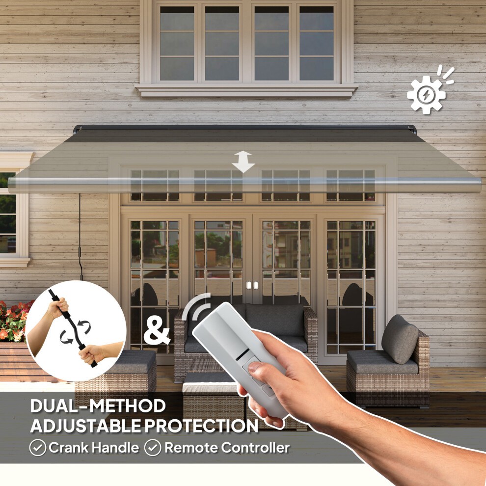 Outsunny Dark Grey Electric Retractable Awning 4 x 3m - image 3