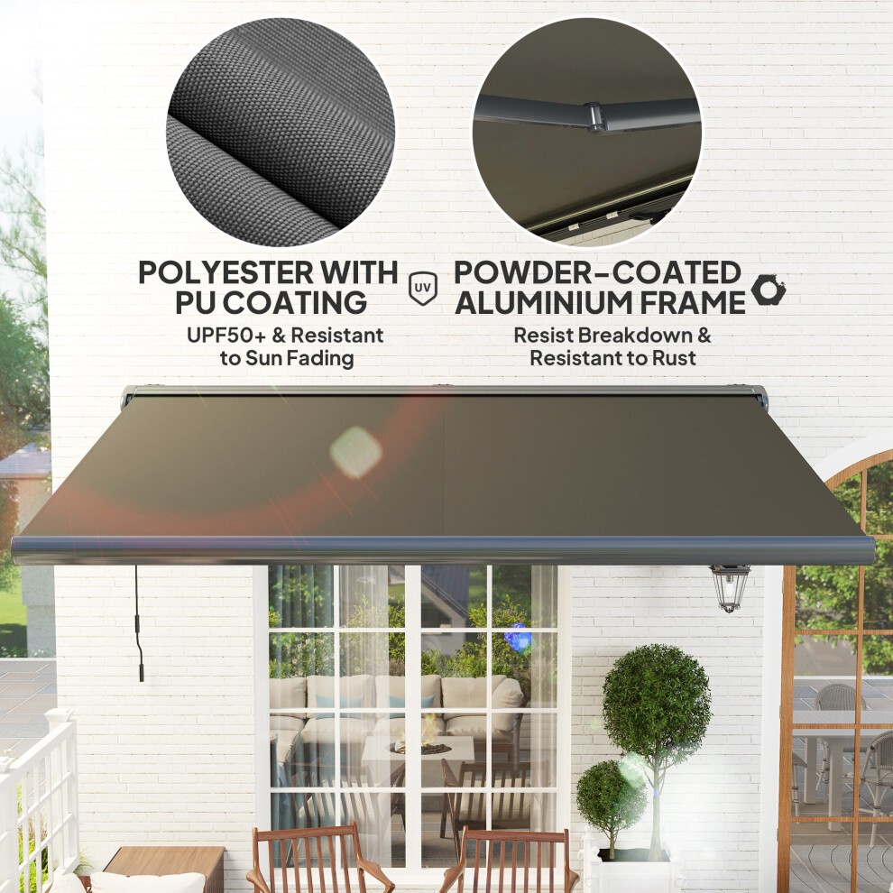 Outsunny Dark Grey Electric Retractable Awning 4 x 3m - image 5