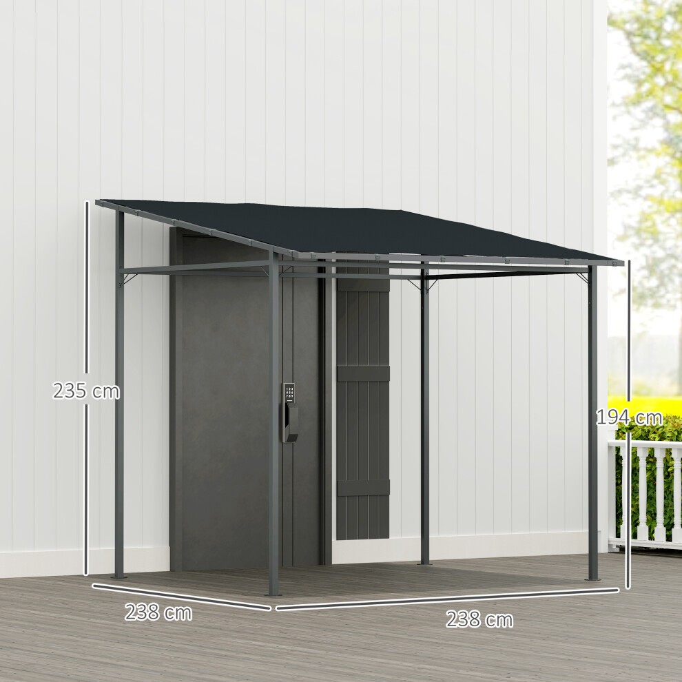 Outsunny Dark Grey Wall Mounted Pergola Gazebo 2.4 x 2.4m - image 2