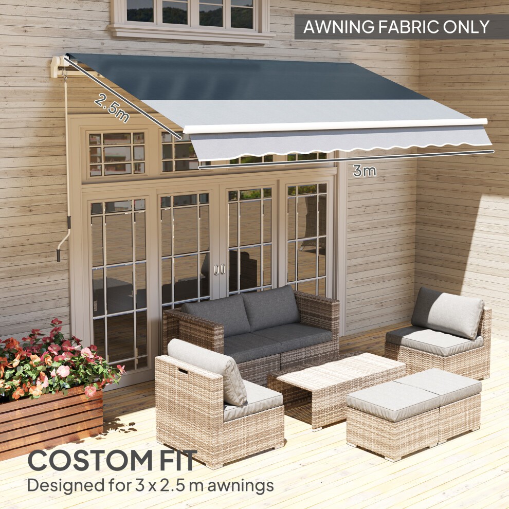 Outsunny Grey Awning Replacement Canopy 3 x 2.5 m - image 2