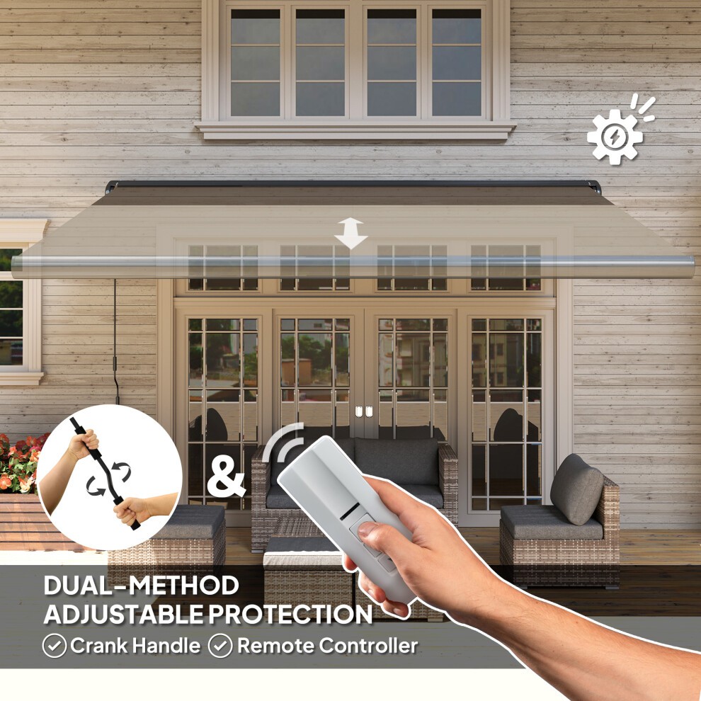 Outsunny Light Grey Electric Retractable Awning 4 x 3m - image 3