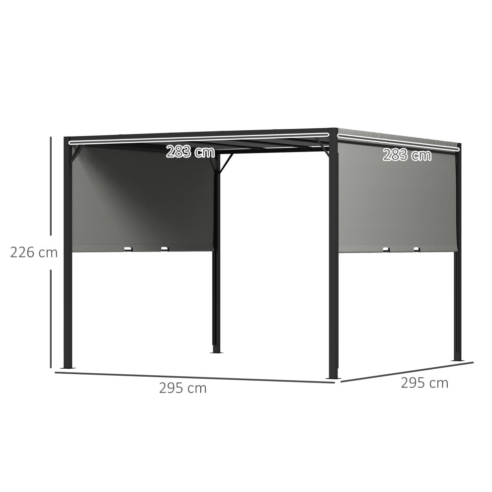 Outsunny Metal Sun Shade Pergola Gazebo 3 x 3m - image 2