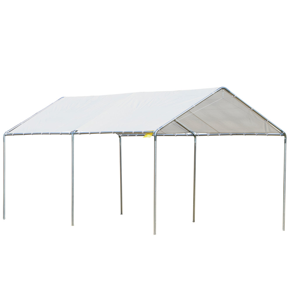 Outsunny White Heavy Duty Carport 3 x 6m - image 2