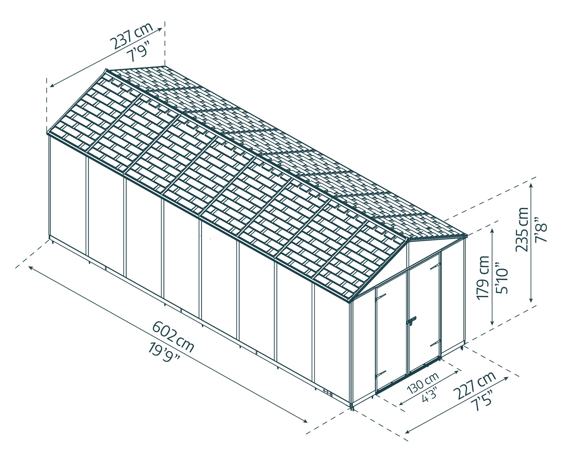 Palram Canopia Rubicon Dark Grey Garden Shed 8 x 20ft - image 5