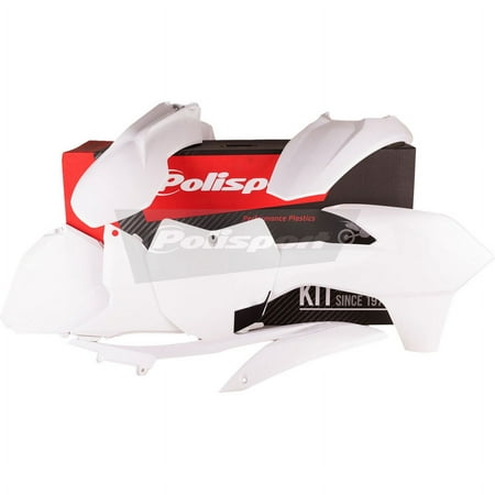 Polisport Full Plastics Kit in white for KTM SX/SXF/XC/XC-F models (2013-2015), includes various plastic components and a branded packaging box.