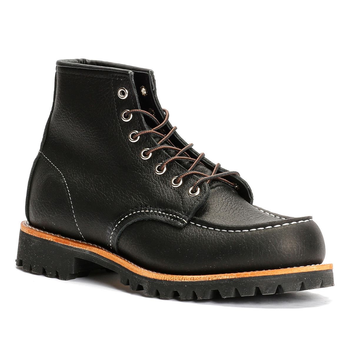 Red Wing 2949 Roughneck 6" Moc Toe Work Leather Men's Black Boots - image 2