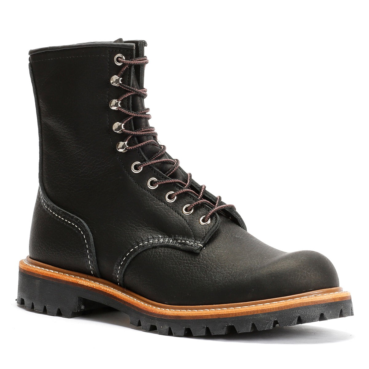 Red Wing 4501 8-Inch Logger Oil Leather Men's Black Boots - image 2