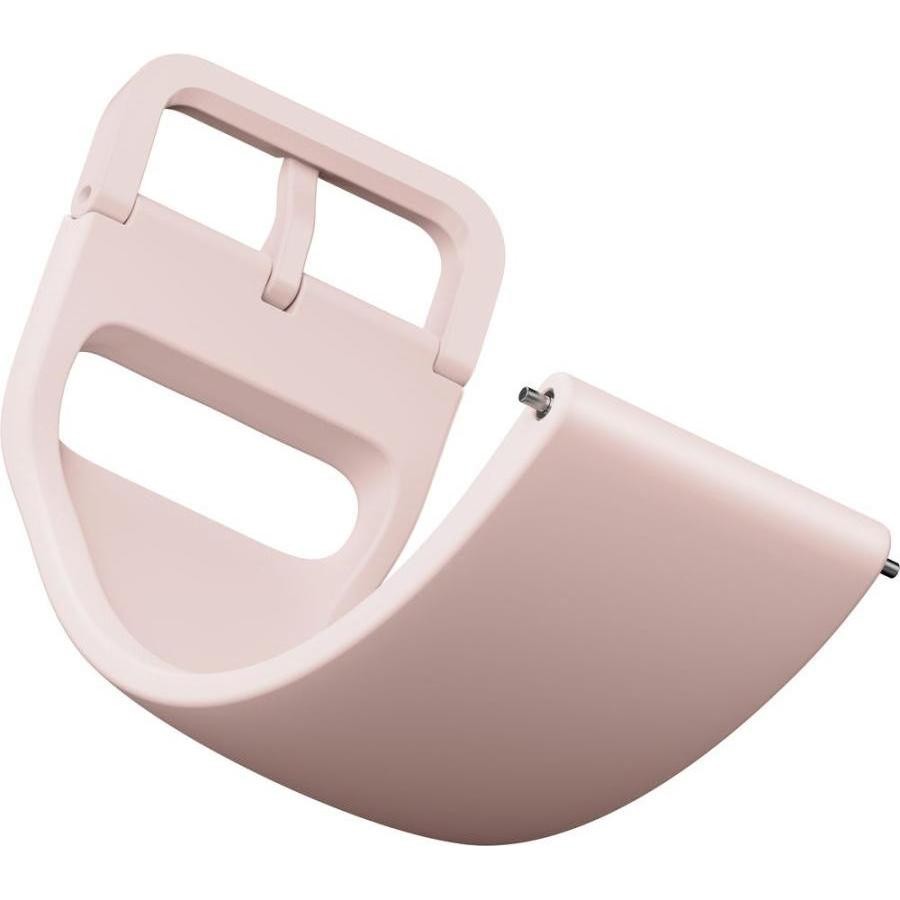Light pink Xiaomi watch accessory with a curved design, featuring a sturdy attachment clip and smooth, matte finish for a sleek look.