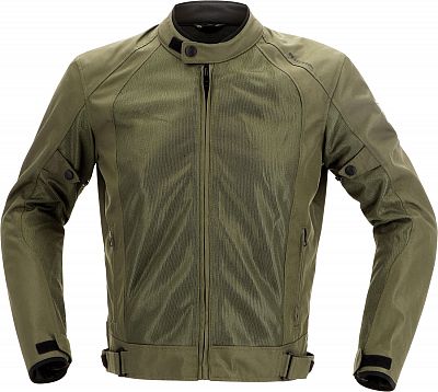 Green Richa Airsummer motorcycle textile jacket in size 2XL for men, featuring a sleek design, zippered front, and adjustable cuffs for comfort and protection.