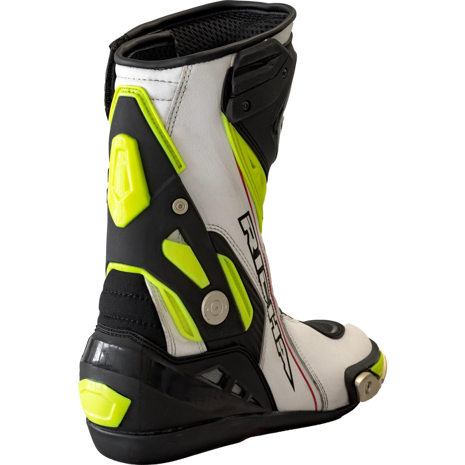 Richa Blade Waterproof Motorcycle Boots 42 White Black Fluo Yellow (UK 8) - image 2