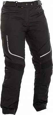Black waterproof motorcycle textile pants for women, featuring a sleek design, reflective detailing, and a comfortable fit, available in size 3XL.