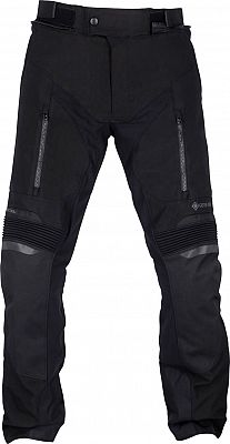 Black Richa Cyclone 2 Gore-Tex waterproof motorcycle textile pants in size 10XL, featuring zippered pockets and textured panels for enhanced comfort and durability.