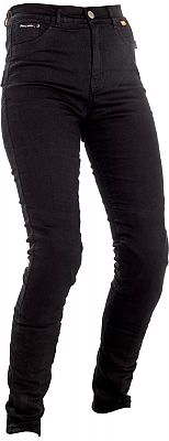 Black Richa jegging motorcycle jeans for women, size 46, featuring a slim fit, durable denim material, and stylish design suitable for riding.