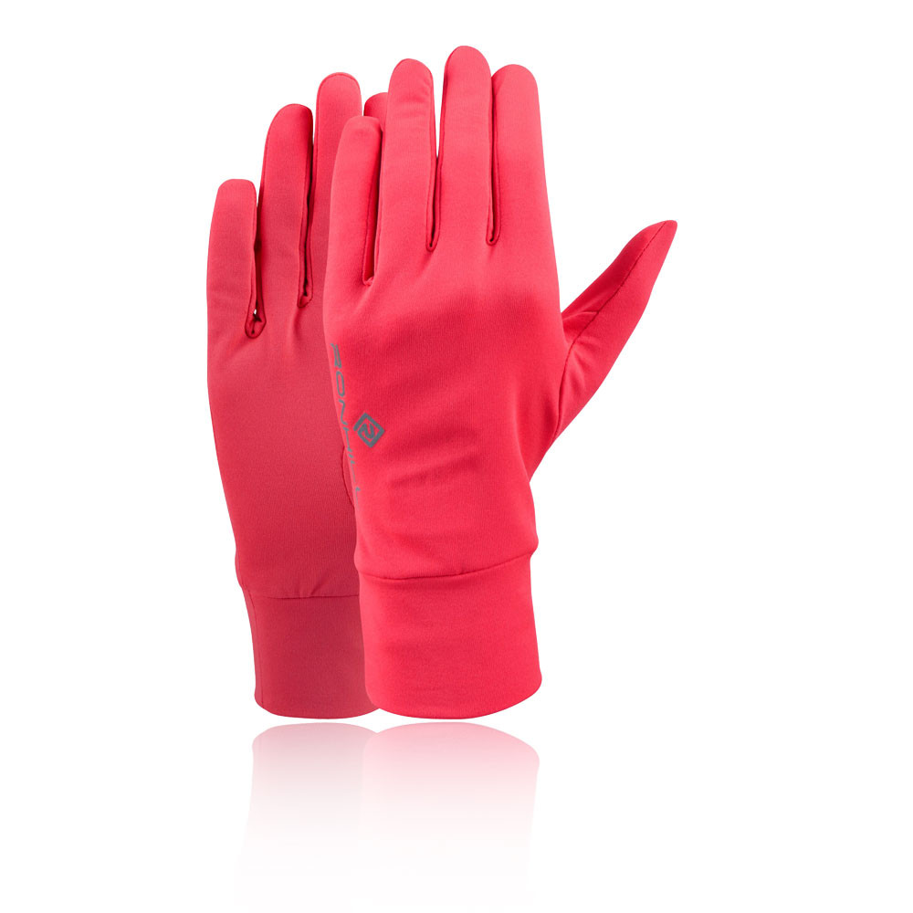 Pink Ronhill Classic Gloves in size small, made of lightweight, stretchy material with a sleek design and a snug fit for comfort and warmth during outdoor activities.