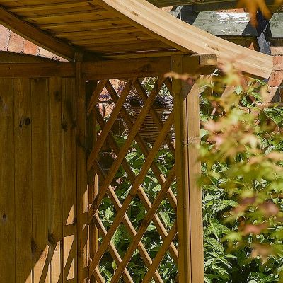 Rowlinson Tenbury 2 Seater Natural Arbour with Open Lattice Sides - image 3