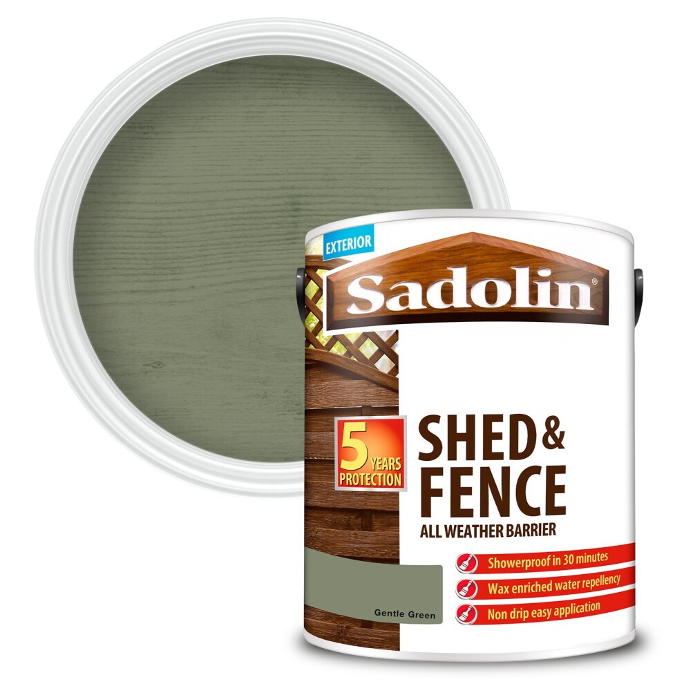Sadolin Shed and Fence Protection Woodstain Grey Shadow 5l - image 3