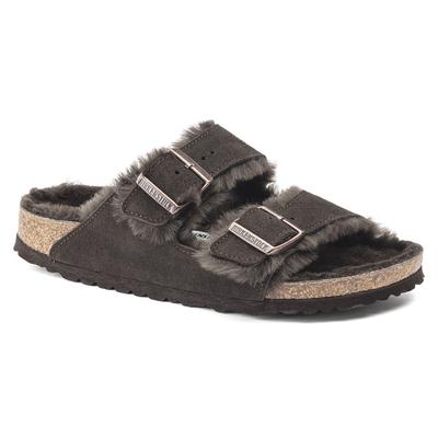 Birkenstock Birkenstock Arizona Shearling Suede Sandals - Narrow - Mocca