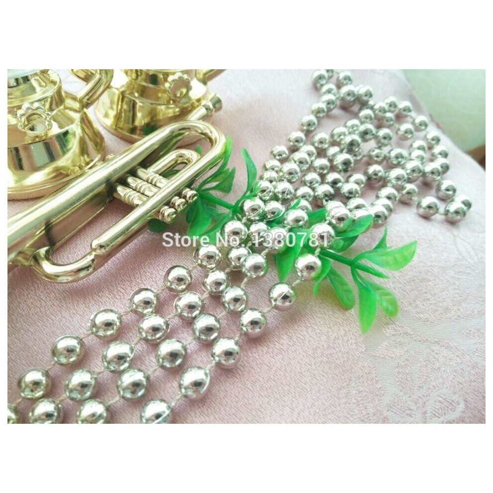 Shatchi Silver Chain Metallic Beaded Garland - image 5